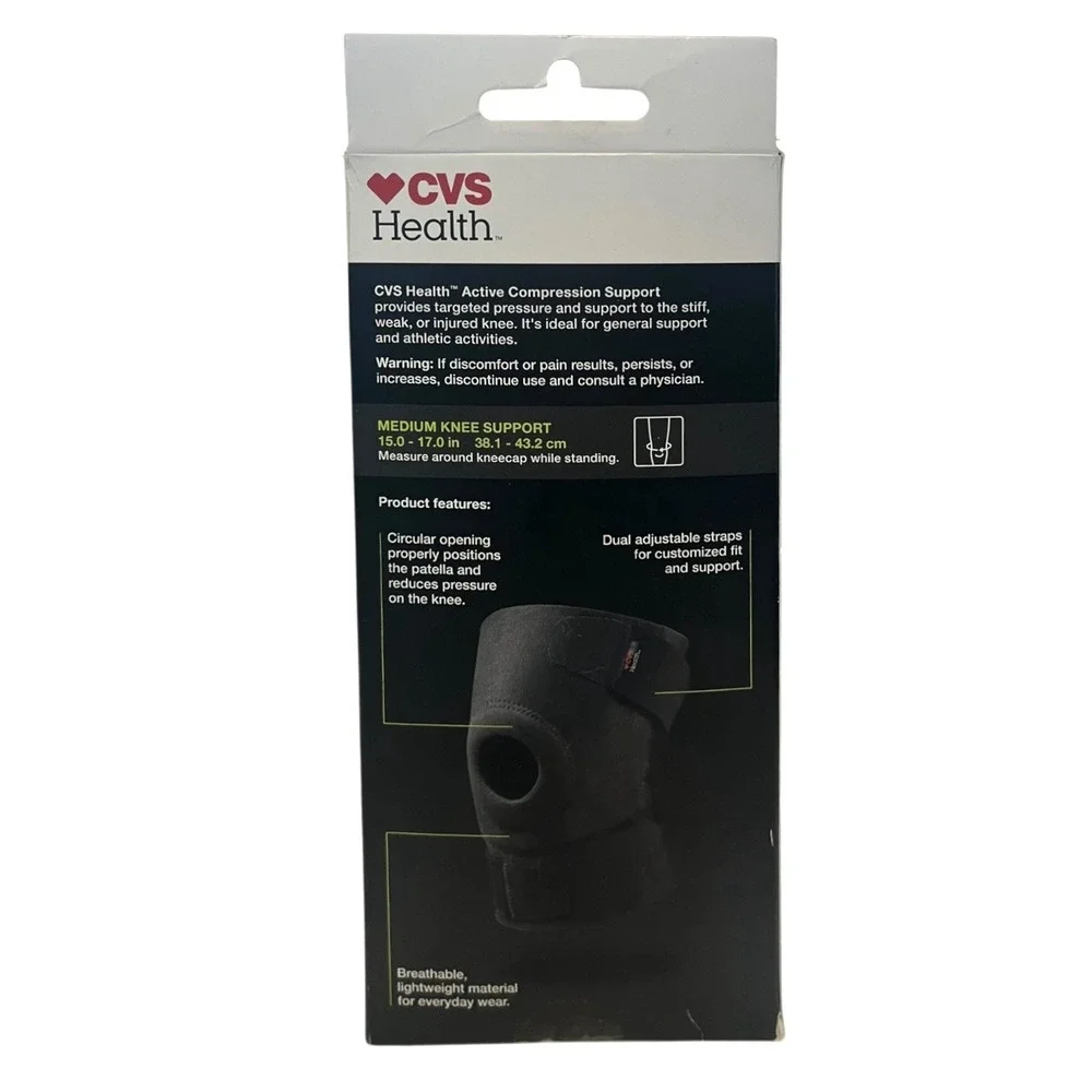 CVS Health Active Compression Knee Support Breathable Material Size Medium